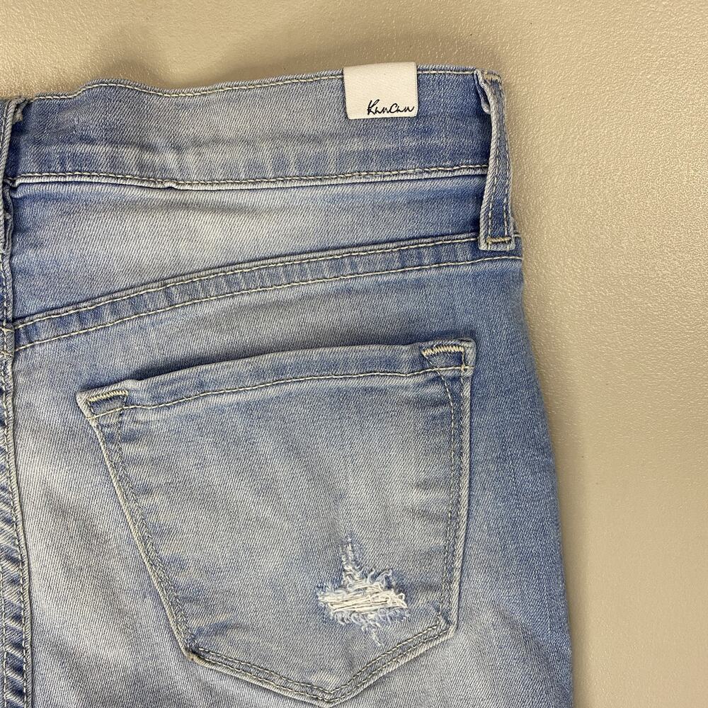 KanCan Shorts Womens 26 Distressed Light Wash Denim Mid Rise Frayed Cutoff 26x2 - Picture 3 of 12